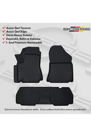 Citroen Berlingo Paspas Araca Özel 2008 2018 Arası BOSSE 3D Havuzlu Oto Paspas Paspas