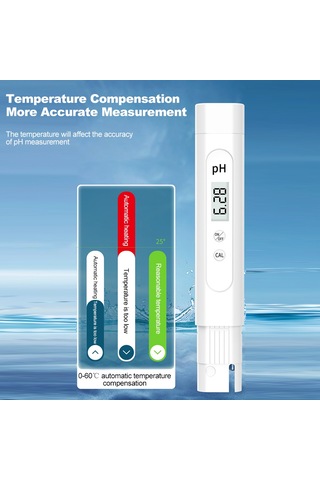 Springsun Ph Değeri Asitlik Ve Alkalinite Test Cihazı Taşınabilir Ph Test Kalemi Beyaz