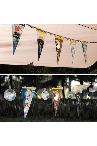 Ebitda Kamp Bayrağı - 3g Keçe Çadır Süsü, Açık Hava Ve Parti Dekorasyonu 140mm İp, Çok Renkli Çok Renkli