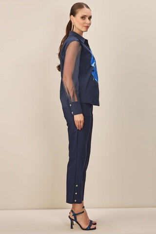 Gömlek Yaka Lacivert Poplin Gömlek Lacivert