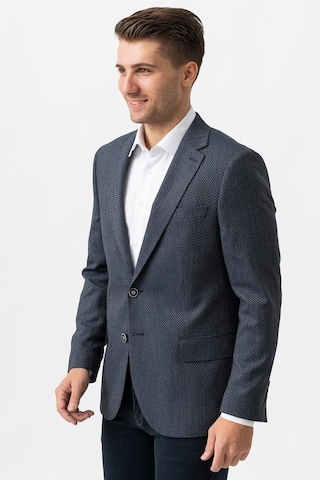 White Stone Novara C3004 Likralı 6 Drop Regular Fit Ceket Desenli - 52 Lacivert