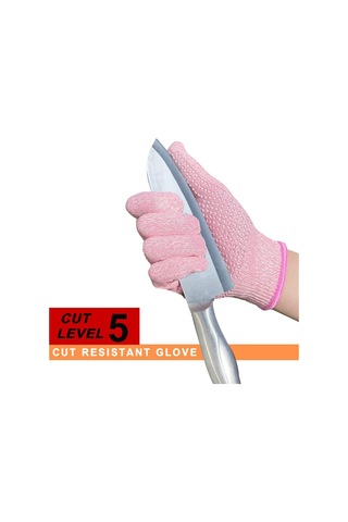 Ccgloball 3 Çift Kesilmez Eldiven, Şeffaf Silikon, Kaymaz Ve Aşınmaya Dayanıklı, Bahçe Işleri, Mutfak Pembel