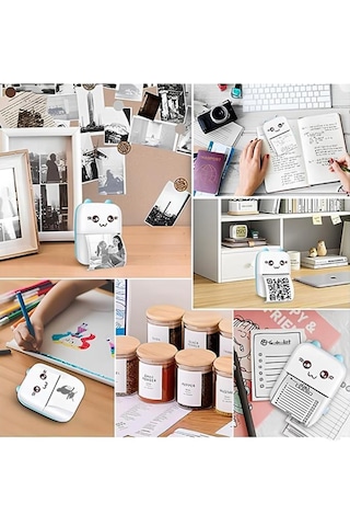 Torima Yapışkanlı Beyaz 1paket 5adet Termal Rulo Kağıt Etiket Sticker Tüm Mini Makinalara Uyumlu