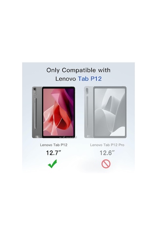 Lenovo Uyumlu Tab P12 12.7 İnç Kılıf Akıllı Smart Uyku Modlu Stand Slim