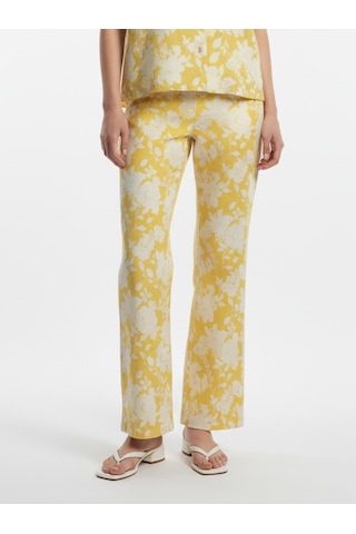 Xint Sarı %100 Keten Oversize Pantolon 201314