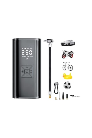 Valkyrie 100w 6000mah Şarjlı Araba Lastik Hava Pompası Led Işıklı Çok Amaçlı Bisiklet Yatak Top Pompası