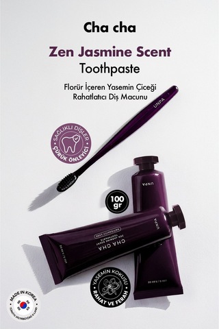 Unpa Florür İçeren Yasemin Çiçeği Vegan Kore Diş Macunu UNPA Cha Cha Zen Jasmine Toothpaste
