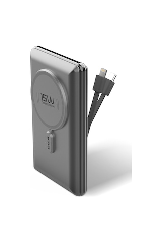 Hızlı Şarj Temassız Magsafe Powerbank 22,5w 10000mah Dahili Kablolu Simex S-38 Polite Standart Renkli