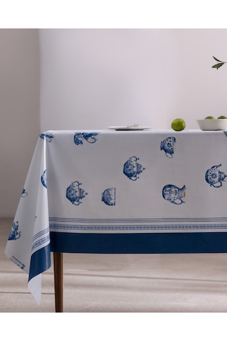 Madame Coco Margoux Masa Örtüsü - Lacivert/beyaz - 140x200 Cm 8684427305546 Çok Renkli