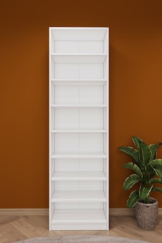 Asra Trend K-01 %100 MDF 60 cm 7 Raflı Kitaplık Ofis Dosya Rafı Kütüphane Beyaz