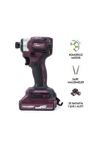 Dawreek Akülü Torklu Vidalama/Somun Sıkma Makinesi - Mor