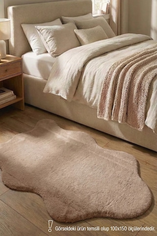 Çam Halı Poly Rpppst3000 Vizon/kahve Peluş Post Şeklinde Halı-salon-antre-oturma Odası-yumuşak-kaymaz Taban-yıkanabilir