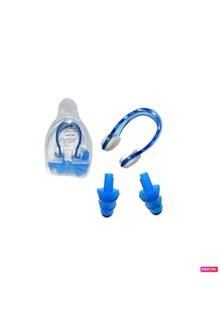 Avessa 3'lü Yetişkin Set Havuz Gözlüğü + Bone + Kulak Burun Tıkac Kırmızı - Mavi