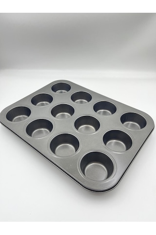 12 Li Muffin Kek Kalıbı Siyah
