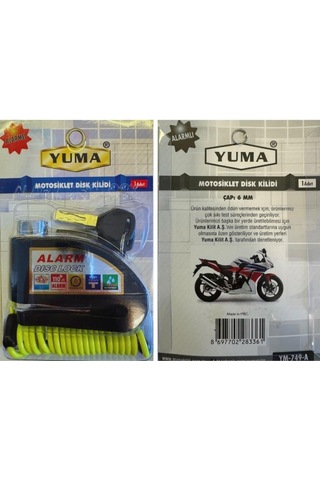 Yuma Motosiklet Disk Kilidi Alarmlı 110db