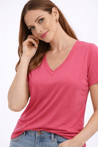 Fashion Friends V Yaka Fuşya Kadın Bluz 26y0144k1