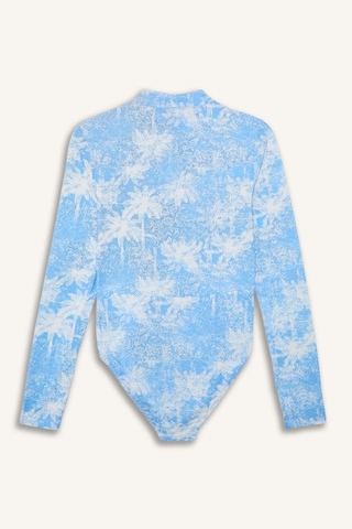 Defacto Regular Fıt Palmiye Desenli 4lü Burkini Mayo G7444ax26hsbe376 Mavi-be376