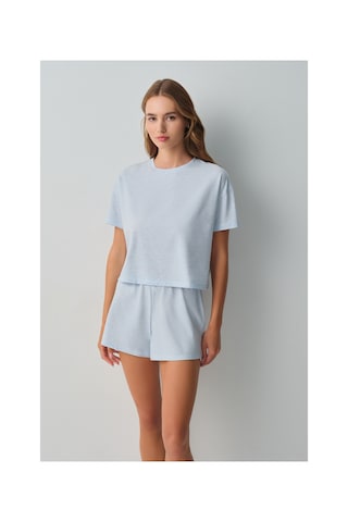 Suwen Daily Şort Pijama Takımı Wsh10910031996 Mavi Melanj