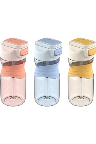 Vagonlife 450ml Pipetli Tritan Su Matarası Sarı-Mavi-Turuncu VGN030