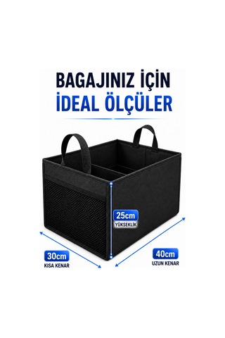 Araba Bagaj Çantası Araç İçi Bagaj Düzenleyici Araç Bagaj Organizer Oto Bagaj Düzenleyici 40x30x25cm
