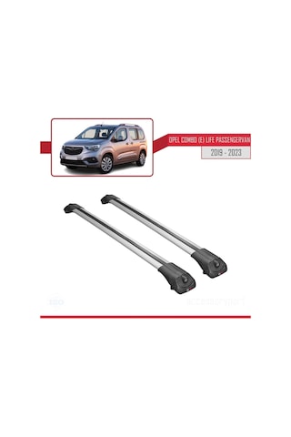 Opel Combo E Life Passengervan 2019-2023 Arası İle Uyumlu Ace-1 Ara Atkı Tavan Barı Gri