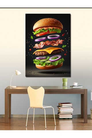 Kanvas Tablo Katmanlı Burger Lezzeti 70cmx100cm