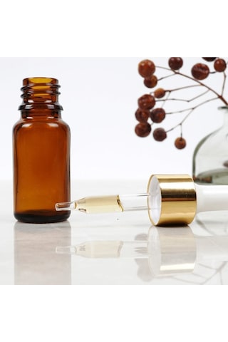20ml - Amber Damlalıklı Kahverengi Cam Şişe - 10 Adet