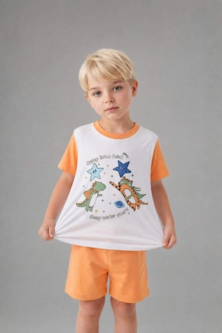 Defacto Dinazor Desenli 2li Ecru Pijama Takımı Erkek Bebek H8218a526hser105 Ekru-er105
