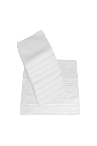 10 Lu Otel Ayak Havlusu Bukle Ayak İzli 50x70 Cm Beyaz 20/2 Ring 250 Gr Beyaz