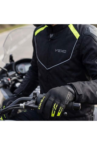 Vexo Aero Plus Siyah-neon Sarı Yazlık Motosiklet Eidiveni