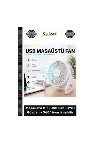 Özel Üretim 2500 Rpm Sessiz Motor Portatif Masaüstü Mini Usb Fan Pvc Gövdeli 360 Ayarlanabilir