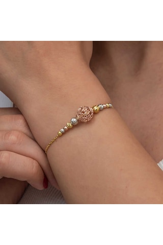 Gümüş Renkli Top Dorika Kadın Bileklik Gümüş