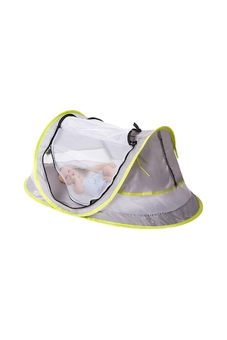 Lemestar Çocuklar İçin Katlanabilir Plaj Çadırı - Uv50+ Koruma, Konforlu Mesh Ağ, Hızlı Açılma, Gri Renk Bebek Barınak Gri