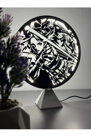 Valorant Neon Ajan Halka Led Işıklı Masa Gece Lambası Gamer Oyun Odası Dekor Hediye Adaptörlü Beyaz