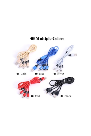 Fosenze Gümüş Nilon Örgü 3'lü Şarj Kablosu - Type-c, Micro Usb Ve İ-ürün Uyumlu Hızlı Şarj, Dayanıklı Ve Esnek Tasarım