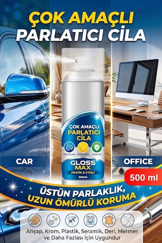 Parlatıcı Paslanmaz Çelik Yüzey Temizleyici Parlatıcı Sprey 500 Ml Ankastre Fırın Davlumbaz Buzdola