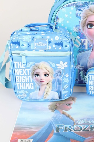 Dekomus Lisanslı Elsa Frozen Ice Glow Colleciton Büyük Boy Okul Çantası,beslenme Çantası,kalem Çantası Ve Beslenme Örtüsü Seti Altın
