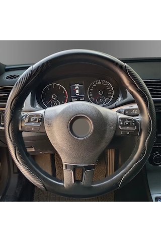 7 Renk Karbon Fiber Direksiyon Kapağı Bölümlü Koruma Anti Kayma Black Siyah