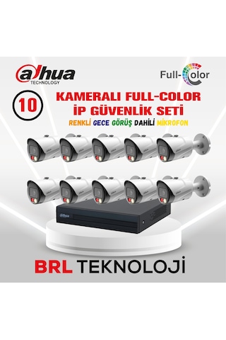 Dahua 10 Kameralı Full Color İp Güvenlik Kamera Seti