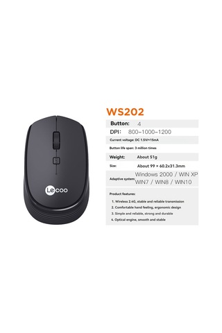 Maiyame Ws202 Kablosuz Fare: Ev, Ofis Ve Oyun İçin Ergonomik Tasarım, 2.4g Bağlantı, Çoklu Cihaz Uyumlu Diğer