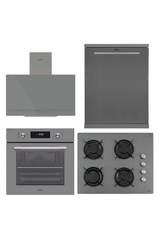 Vestel AF-7841 G - AD-63330 G - AO-65104 G-DG-T - BM 5001 G 4'lü Eğik Gri Dijital Lezzet Set