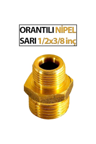 Sarı Orantılı Nipel 1/2 X 3/8 İnç