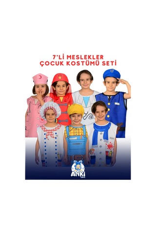 7'li Meslekler Çocuk Kostümü Seti