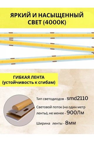 Feron Cob Led Şerit 5 Metre 24v 172316630 Beyaz