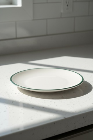 6'lı Valencia Servis Tabak 30cm Rim Yeşil Rinart Krem