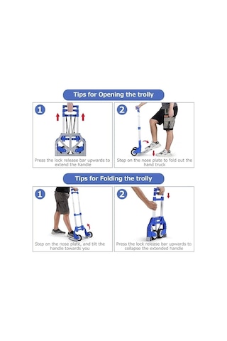 Ebax Katlanır Taşıma Arabası 2 Tekerli 80 Kg