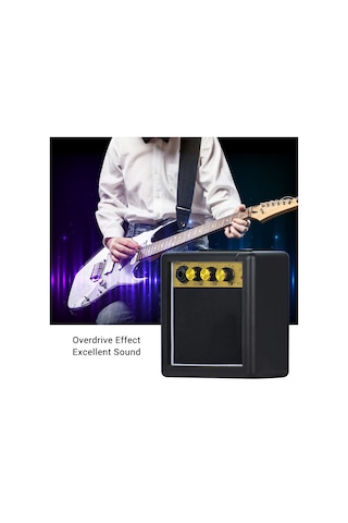 Hfambition 5w Mini Gitar Amfi - Taşınabilir, Ton Ve Ses Düzenleme, Overdrive Efekti, Kulaklık Çıkışı, Pil/dç Besleme - Siyah