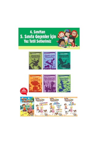 4.sınıftan 5.sınıfa Geçenler İçin İş Çocuk Klasikleri Seti 6 Kitap Tatil Kitabı Hediyeli