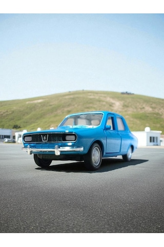 Nostaljik Metal Çek Bırak Mavi Araba Renault 12 Kapılar Açılır Diğer