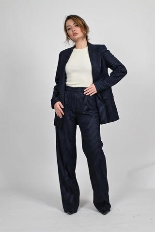 Lemajh Çizgili Palazzo Pantalon Lacivert-lacivert Lacivert